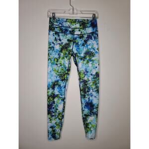 Athleta blue green white athletic workout leggings pants - small